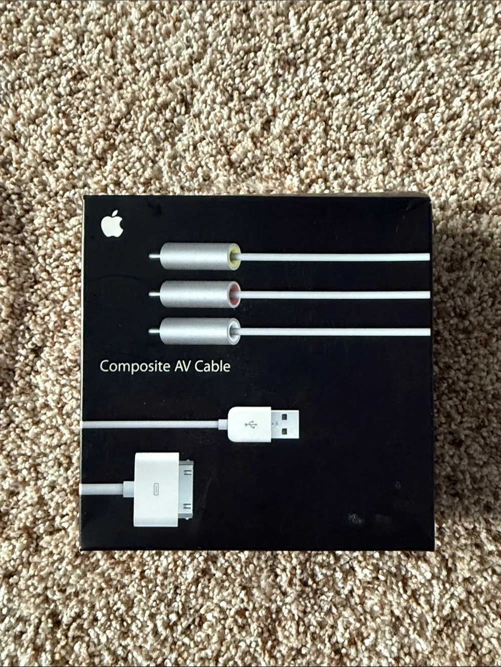 Apple Composite AV Cable with White Connector Cords for older iPods & iPhone